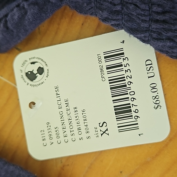 NWT Free People Charlotte Top size XS Blue/Navy - Picture 4 of 7